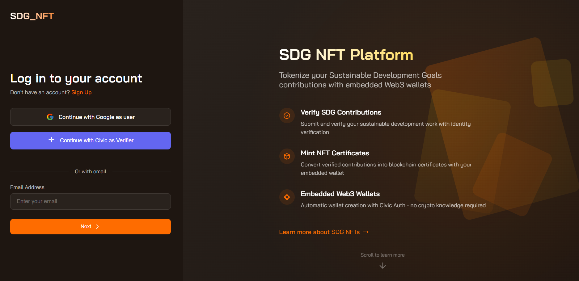 SDG NFT Verification System